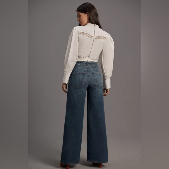 Pilcro Corset Seamed High-rise Wide Leg Jeans - Picture 4 of 5